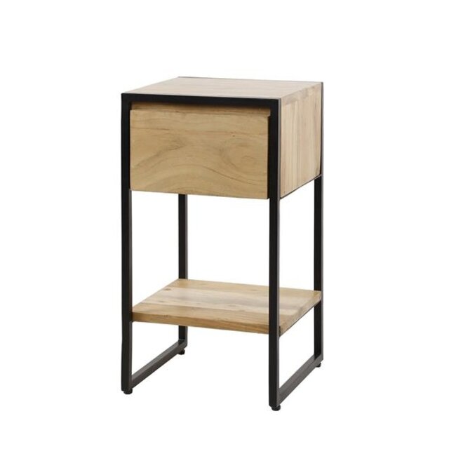 PS-Collection Straight Wood XS 1 Lade Nachtkastje - 30x30x55cm - Naturel - Acacia