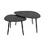 Salontafel Set van 2 Metaal Zwart Organisch - Metallic
