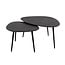 Salontafel Set van 2 Zwart Metallic Organisch