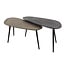 Salontafel Set van 2 Antiek Brons Zwart Metallic