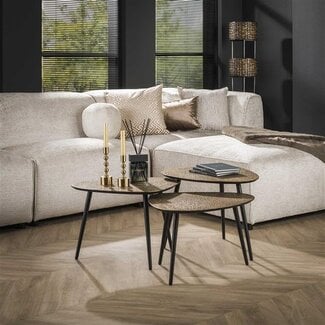 PS-Collection Salontafel Set van 3 Antiek Brons Metaal Metallic