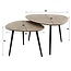 Metallic Driehoekig Set/2 Salontafel - 80x59x43cm - Brons/Goud - Metaal