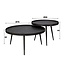 Salontafel Set van 2 Metaal Grijs Rond Metallic