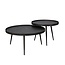 Salontafel Set van 2 Metaal Grijs Rond Metallic