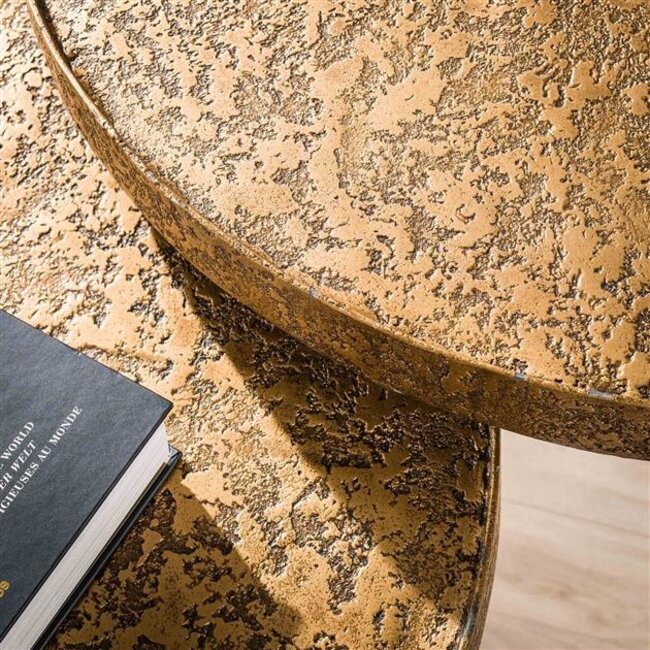 Salontafel Set van 2 Rond Antiek Brons Metallic