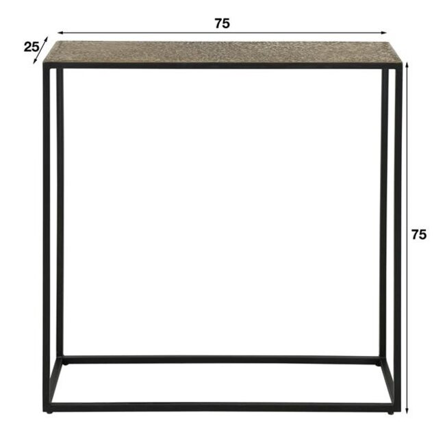 Iron Metallic Haltafel - 75x25x75 cm - Antiek Brons - Metaal