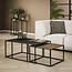Salontafel Set van 2 Antiek Brons Zwart Metallic