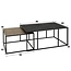 Salontafel Set van 2 Antiek Brons Zwart Metallic