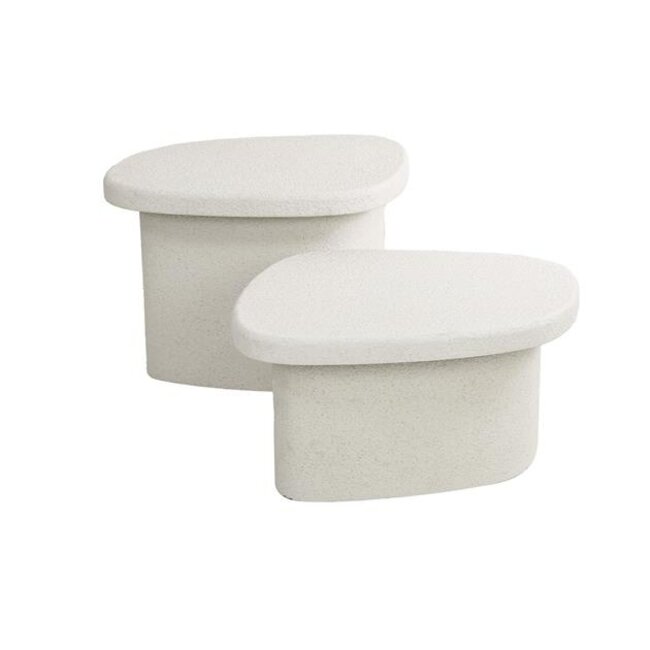 Salontafel Set van 2 Wit Marmer Composiet Stone