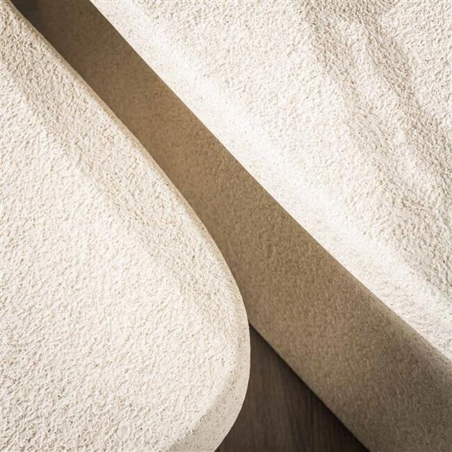 Stone Organic XL Set/2 Salontafels - 84x40x40cm - Wit Marmer Composiet