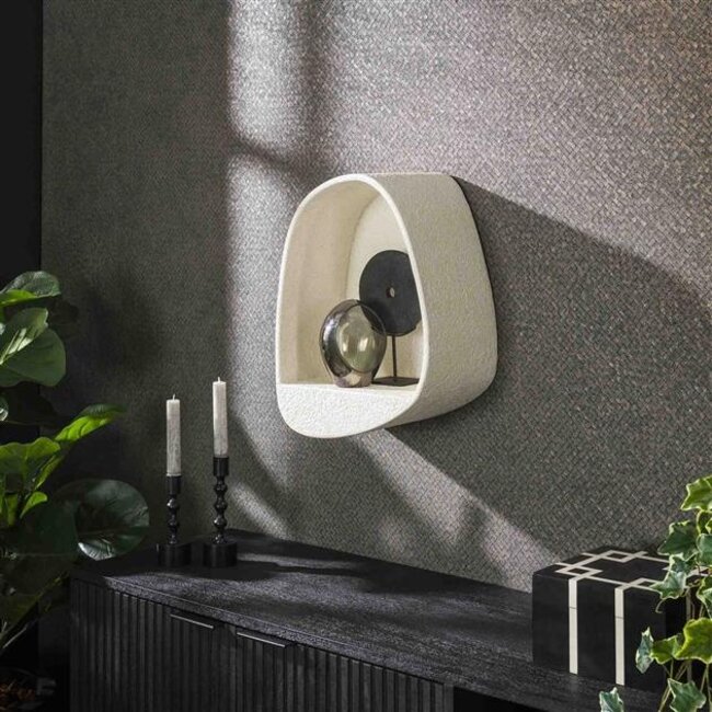 Stone Druppel Wandschap - 34x21x46cm - Wit - Marmer/Composiet