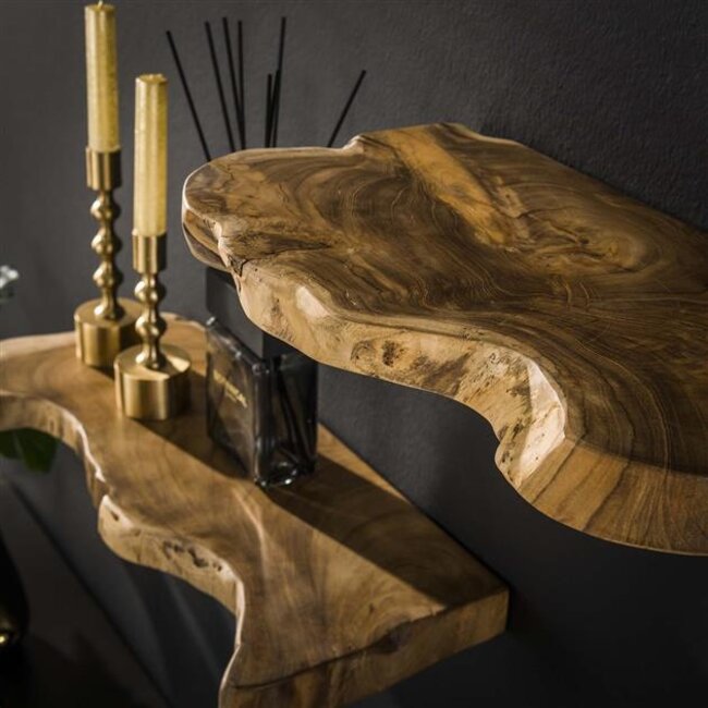 Wandplank Set van 3 Teakhout Naturel - Natural Line