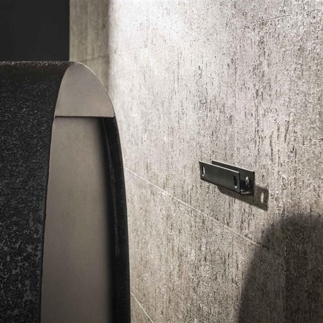 PS-Collection Metallic Driehoek Wandschap - 42x21x45cm - Grijs - Metaal