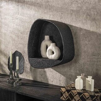 PS-Collection Metallic Breed Wandschap - 43x21x48cm - Grijs - Metaal