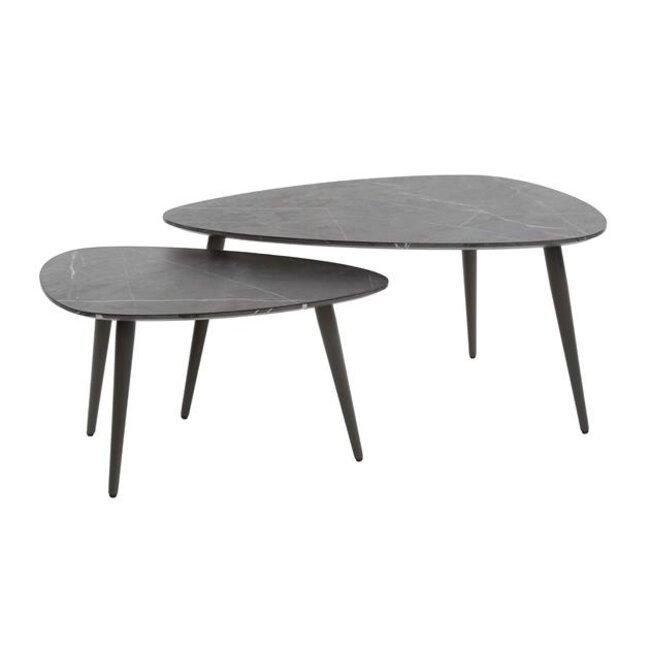 Salontafelset Natuursteenlook Onyx Peervormig Set 2