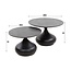 Drop Shape Salontafelset Zwart Marmerlook – Lichte Transportschade