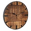 Ronde Wandklok - Bruin Hout - Industrieel