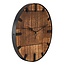 Ronde Wandklok - Bruin Hout - Industrieel