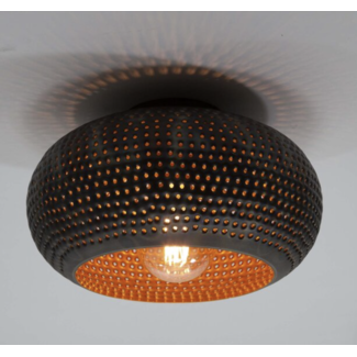 PS-Collection Plafondlamp Zwart Bruin Metaal Punch 1-licht