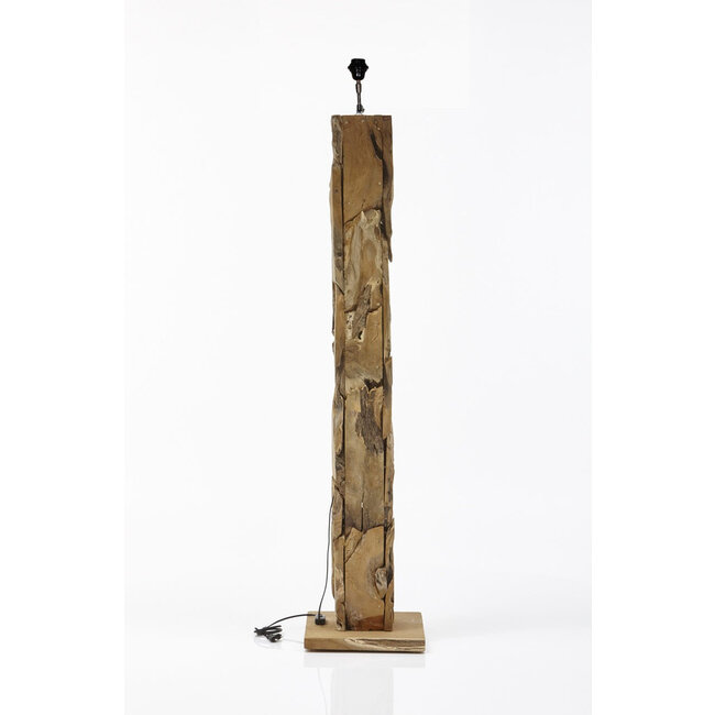 PS-Collection Nora Vloerlamp Voet Vierkant - 30x30x145 - Naturel - Teak