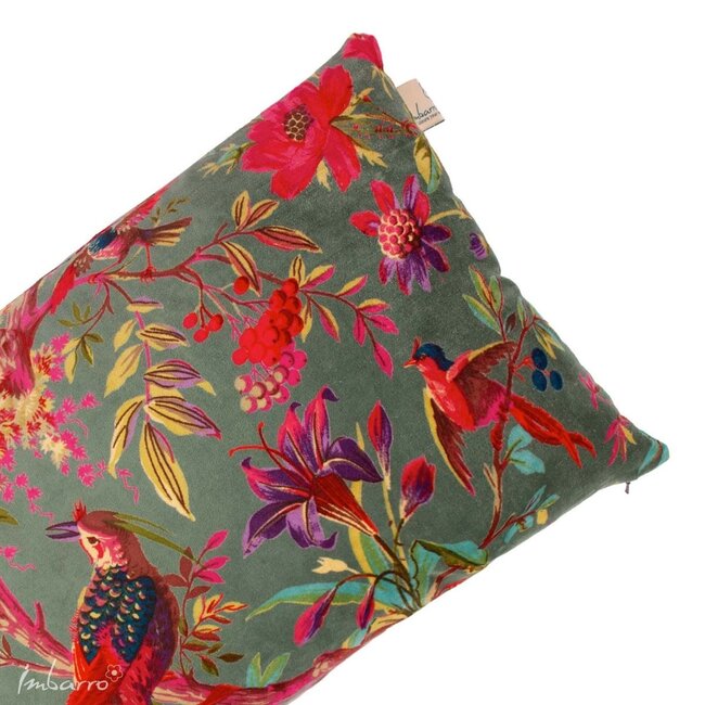Sierkussen Paradise L - 40x60 cm - Groen - Katoen/Velvet