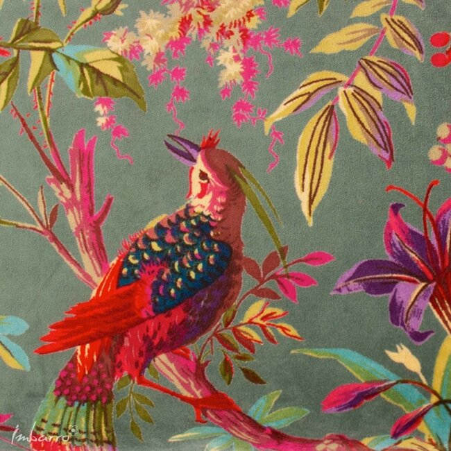 Sierkussen Paradise L - 40x60 cm - Groen - Katoen/Velvet