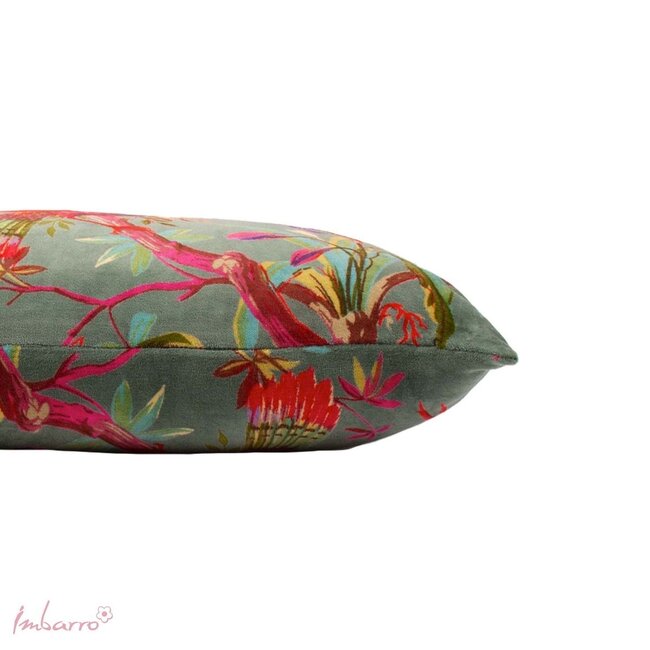 Imbarro Sierkussen Paradise L - 40x60 cm - Groen - Katoen/Velvet