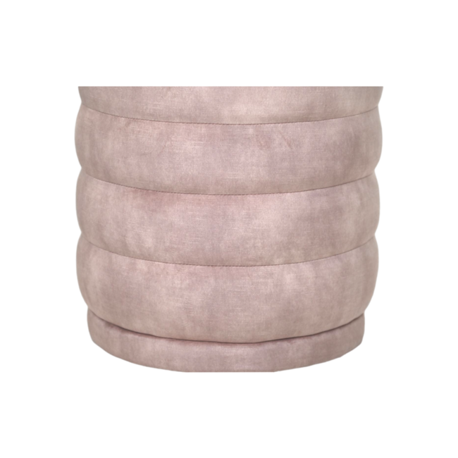 Ronde Poef Fletcher - Velours - Leverkleur