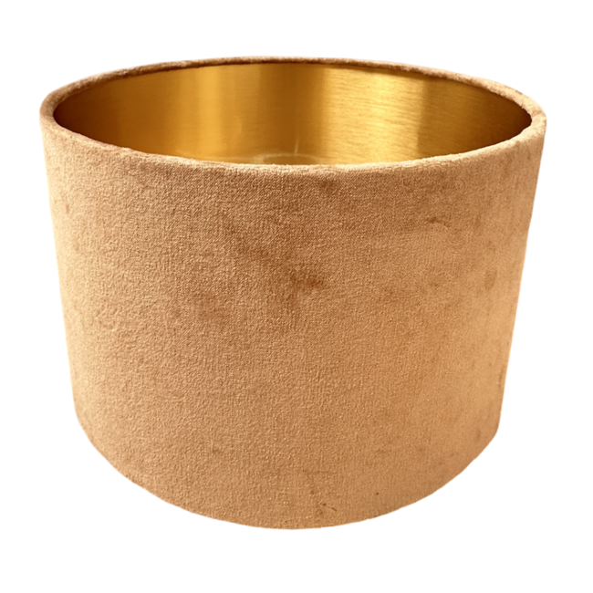 Ronde Lampenkap - ø32x20 - Beige/Goud - Stof