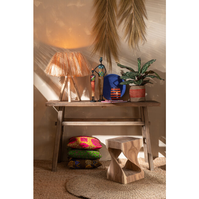 Tafellamp Bahamas - 30x30x51 cm - Naturel - Hout/Gras