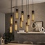 PS-Collection Hanglamp Artic Zwart Metaal 9 Lichtpunten - Tube Mesh