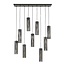 Hanglamp Artic Zwart Metaal 9 Lichtpunten - Tube Mesh