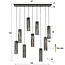 Hanglamp Artic Zwart Metaal 9 Lichtpunten - Tube Mesh