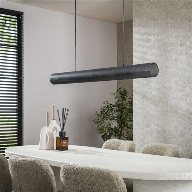 Hanglamp Artic Zwart Metaal 4 Lichtpunten - Tube Mesh
