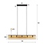 Hanglamp Amber Glas Metaal 5 Lichtpunten - Tube