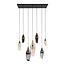 Hanglamp Amber Koper Chroom Glas 7 Lichtpunten - Cocoon
