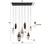 Hanglamp Amber Koper Chroom Glas 7 Lichtpunten - Cocoon
