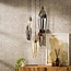 Hanglamp Glas Amber Koper Chroom 5-Lichts - Cocoon