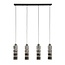 Hanglamp Chroom Glas 4 Lichtpunten - Cylinder Glass