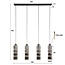 Hanglamp Chroom Glas 4 Lichtpunten - Cylinder Glass