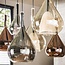 Hanglamp Amber Koper Chroom Glas 7 Lichtpunten - Wings