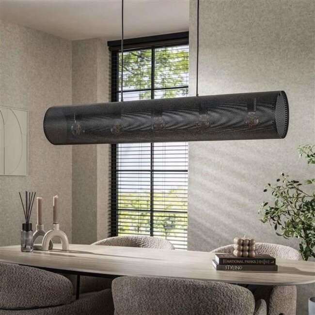 Hanglamp Metaal Artic Zwart 5 Lichtpunten - Tubon Mesh