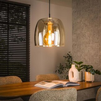 PS-Collection Hanglamp Amber Glas 1 Lichtpunt - Drift Glass