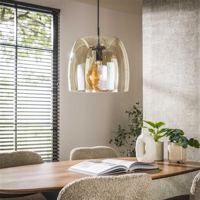 Hanglamp Glas Amberkleur - Drift 1-lichts
