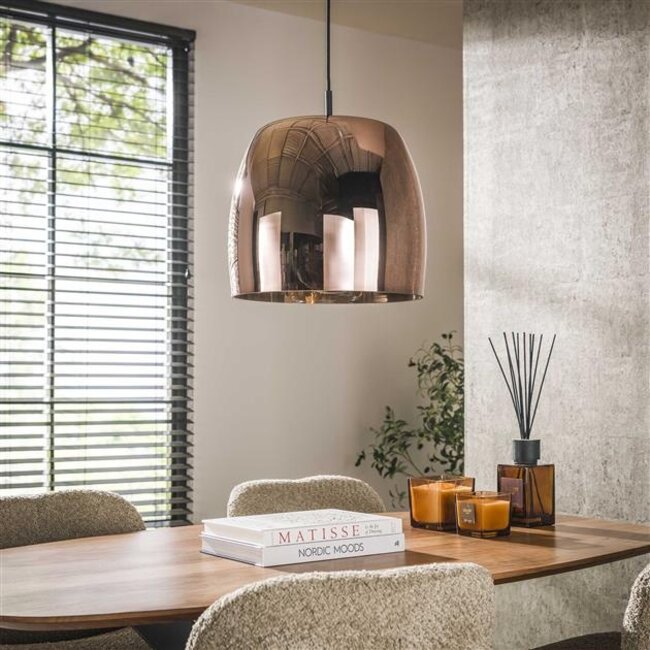 Hanglamp Koper Glas 1 Lichtpunt - Drift Glass