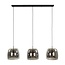 Hanglamp Smoke Glas Zwart Metaal 3-Lichts - Drift