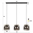 Hanglamp Smoke Glas Zwart Metaal 3-Lichts - Drift