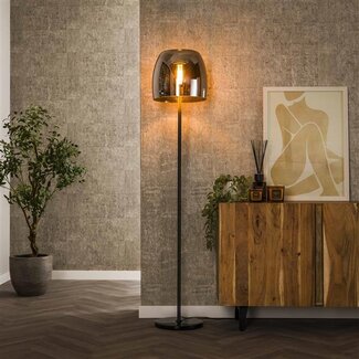 PS-Collection Vloerlamp Smoke Grey Glas Metaal Drift Glass 1-lichts