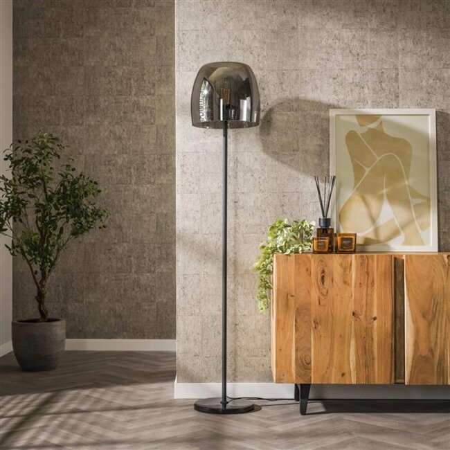 Vloerlamp Smoke Grey Glas 1 Lichtpunt - Drift Glass