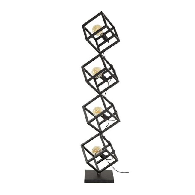 PS-Collection Kubus 4L Vloerlamp - 35x35x150cm - Charcoal - Metaal